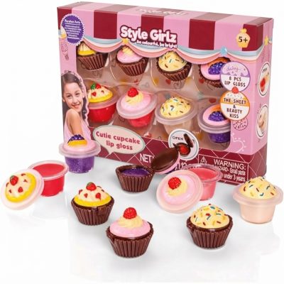 Brinquedo 8 Cupcake Infantil Gloss Estilo Girls Kids Hidratante Labial Style Girlz