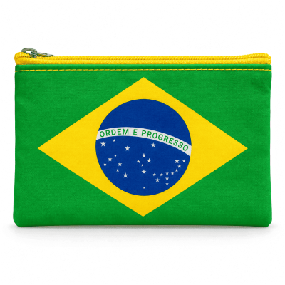 Bolsa Porta objetos pequenos Brasil com Zíper Compacto